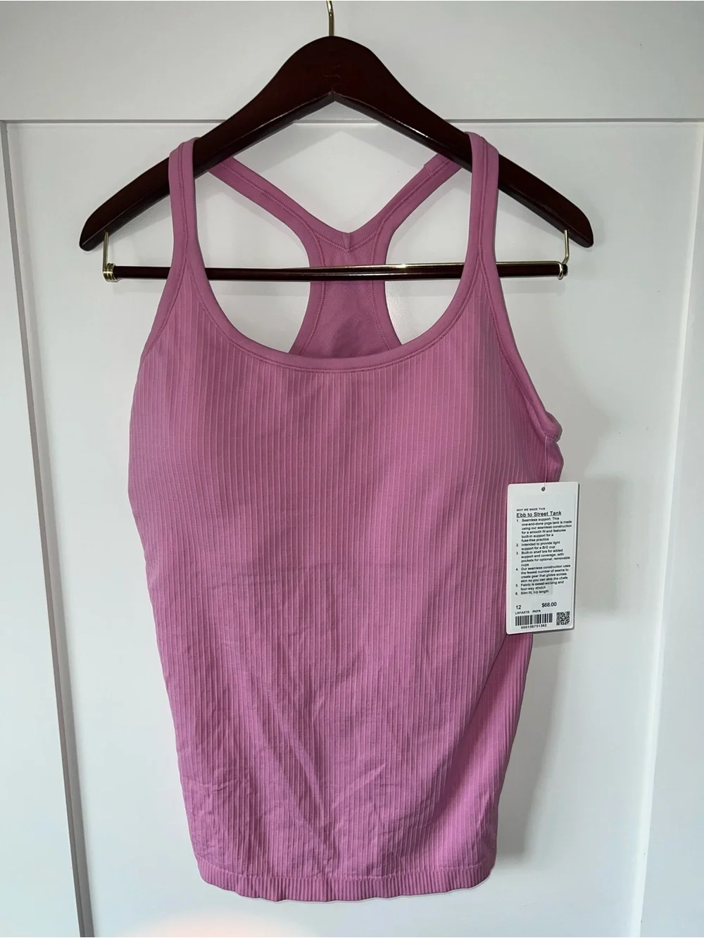 lululemon athletica- Ebb to Street Tank Top Light Support, B/C Cup Size 12